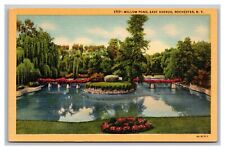 Rochester, NY New York, Willow Pond, East Avenue, Linen Postcard picture