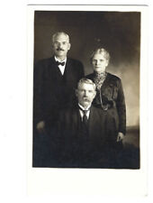 c.1900s Elder Family Men Woman Wearing Black RPPC Real Photo Postcard UNPOSTED picture