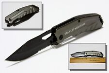 Stanley Fat Max Tactical Folding Pocket Knife Combo Edge Framelock W/ Belt Clip picture