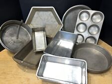 vintage lot of 17 aluminum Bakeware Bake King Comet Mirro Loaf Cupcake Cakes picture