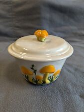Vintage Ceramic Yellow Mushroom Canister, Cottagecore  picture