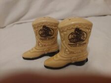 Vintage Cowboy Boots Salt And Pepper Shakers Souvenirs Tweetsie Railroad 3in H picture