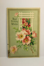 Postcard Best Birthday Wishes With Flowers Posted 1912 picture