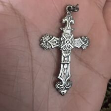 Vintage Solid Sterling Silver Christian Ornate Cross picture