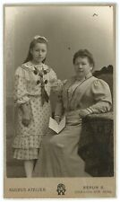CIRCA 1900'S CDV  Beautiful Image of Mother and Daughter in Berlin Germany picture