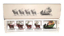 Dept 56 Heritage Village Christmas Sleigh & Eight Tiny Reindeer Set of 5 #5611-1 picture