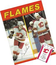Flames - Rangers 2.02.1984 NHL Official Program Gordie Howe Autograph + Ticket picture