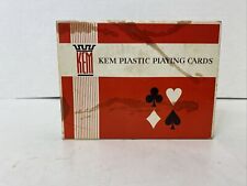 Vintage  KEM Plastic Playing Cards Florence Red & Blue Decks & Case picture