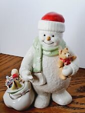 Lenox 2013 Snowman Holding Bear With Toy Bag 7.25'' H Figurine picture