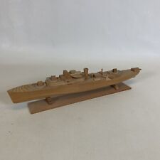Vintage Wood (unpainted) Navy Battleship from a kit WW2 picture