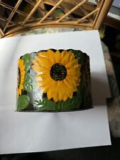 Vintage 1993 Hosley Metal Sunflower Handpainted Tin Planter Unused picture