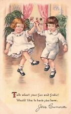 Talk About Your Fun and Frolic Boy & Girl Dancing Art Vintage Postcard c1910 picture