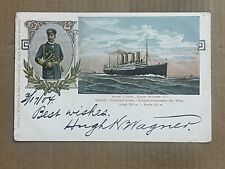 Postcard Norddeutscher Lloyd Bremen German Ship Kaiser Wilhelm II 1904 PMC picture