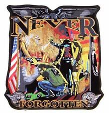 large JUMBO NEVER FORGOTTEN USA HERO JACKET BACK PATCH JBP49 NEW america picture