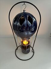 Ceramic Blue Hot Air Balloon Tea Light Holder 14 1/2” picture