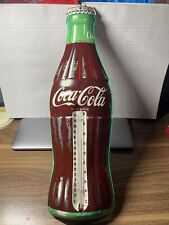 1956 Vintage COCA COLA Old Die-Cut Tin Bottle 17 in. Thermometer Sign picture