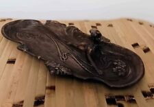 Bronze Art Nouveau Lady Maiden jewelry Tray picture