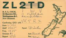 1961 VINTAGE QSL HAM RADIO CARD Wellington or Hamilton, New Zealand picture