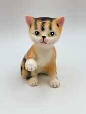 Tabby Cat Orange Striped Figurine Kitten Ceramic Vintage 4
