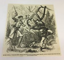 1870 magazine engraving ~ HUGE SNAKE ATTACKING MAN picture
