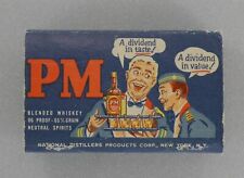 PM Blended Whiskey Vintage Matchbook Cover Struck picture