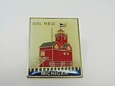 Big Red Lighthouse Light House Michigan Pin Vintage Beautiful Design picture