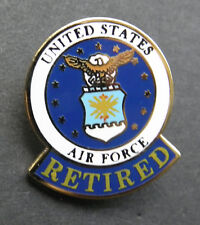 USAF US AIR FORCE RETIRED EMBLEM LOGO LAPEL HAT PIN BADGE 1 INCH picture
