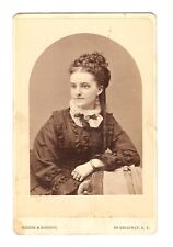 Antique Golder & Robinson Cabinet Card Photo Young Victorian Lady Woman New York picture