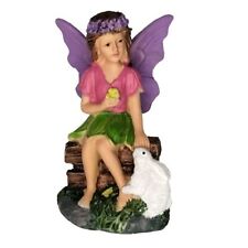 Purple Winged Sitting Fairy / Garden Fairy / My First Fairy H = 5 in picture