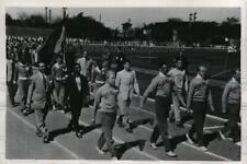 1947 Press Photo Argentine track meet Swede & North Americans lead parade picture