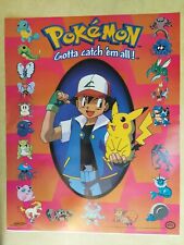 Vintage 1999 POKEMON Gotta Catch Em All Poster Ash Pikachu 8