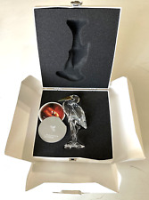 Swarovski Silver Crystal Silver Heron Figurine in Box W/COA  and display Mirror picture