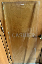 Antique Beveled Edge Glass Cashier Sign (Originally set into a Double Bank Door) picture