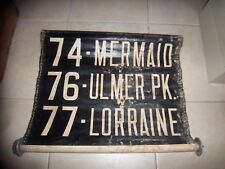 NY NYC BUS ROLL SIGN BROOKLYN MERMAID NATHANS CONEY ISLAND ULMER PARK LORRAINE picture