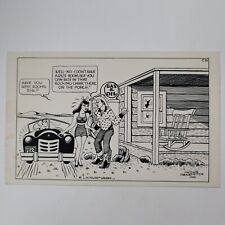 L.H. Dude Larson Comic Postcard Gas Station Rocking Chair Brunette Blonde Car picture