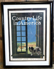 Vintage April 1916 Country Life Framed Magazine Cover Japanize Chin Dog picture
