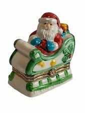 Vintage 1998 Hermitage Pottery Ceramic Santa Claus Hinged Trinket Box Christmas picture