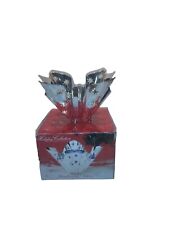 Godinger Silver Plate Handkerchief Candle Holder w/Star Cut Outs Holiday, NIB picture