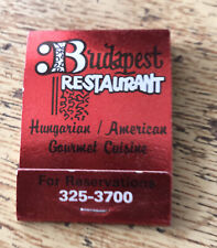 1970s Budapest Restaurant Red Hungarian/American Matchbook Rochester, New York picture