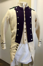 New Regiment 1770s French Gatinais Revolutionary War Off White Wool Men Tailcoat picture