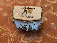 Vintage Limoges France  Porcelain Trinket Box/Lid With Gold Trim picture