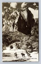 Zion National Park, The Sentinel, Antique, Vintage Souvenir Postcard picture