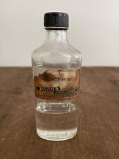 Vintage Apothecary Glycerine Bottle Old Pharmacy Embossed with Label picture