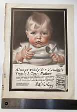 ANTIQUE 1917 Print Ad Kellogg’s Corn Flakes Rogers Bros Silverware 9x12” picture