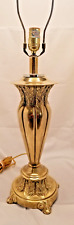 Brass Fluted Tapered Table Lamp: VTG: Acanthus : Hollywood Regency Neoclassical picture