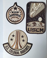 ALIENS Movie- USCM USS Sulaco Deluxe DESERT CAMO Patch Set of 4- Mailed from USA picture