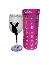Lolita NIB Little Black Dress Hand Painted Wine Glass picture
