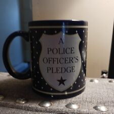 POLICE OFFICER'S PLEDGE Coffee Mug Abbey Press Ceramic White/Navy Color. Bx80 picture