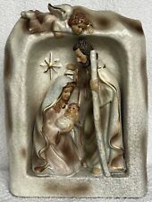 Vintage Holy Family 3D Nativity Mary, Joseph & Baby Jesus w/Angel Looking Down picture