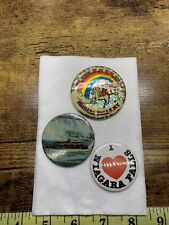 Vtg Niagara Falls Pinback Pin Button Lot Of (3) Unicorn Rainbow picture